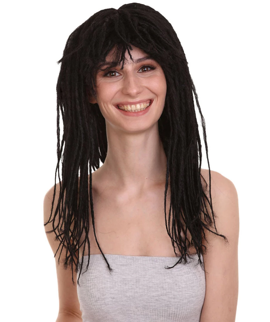 HPO Long Black Dreadlock Womens Wig | Dramatical Cosplay Halloween Wig | Premium Breathable Capless Cap 1 HPO Long Black Dreadlock Womens Wig | Dramatical Cosplay Halloween Wig | Premium Breathable Capless Cap