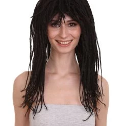 HPO Long Black Dreadlock Womens Wig | Dramatical Cosplay Halloween Wig | Premium Breathable Capless Cap