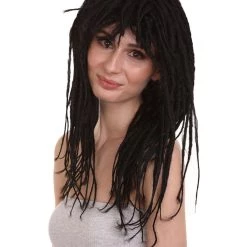 HPO Long Black Dreadlock Womens Wig | Dramatical Cosplay Halloween Wig | Premium Breathable Capless Cap 12 HPO Long Black Dreadlock Womens Wig | Dramatical Cosplay Halloween Wig | Premium Breathable Capless Cap
