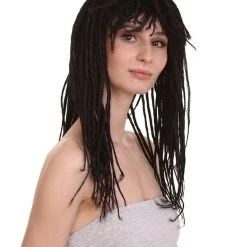 HPO Long Black Dreadlock Womens Wig | Dramatical Cosplay Halloween Wig | Premium Breathable Capless Cap 15 HPO Long Black Dreadlock Womens Wig | Dramatical Cosplay Halloween Wig | Premium Breathable Capless Cap