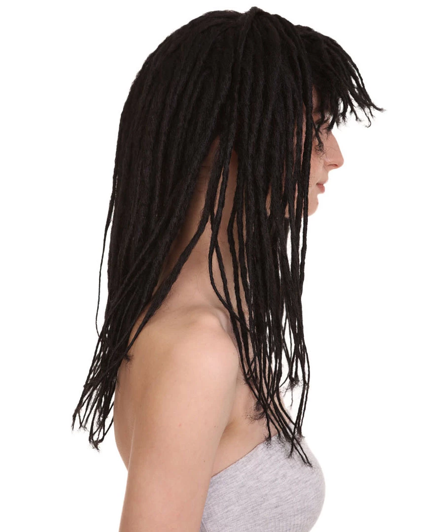 HPO Long Black Dreadlock Womens Wig | Dramatical Cosplay Halloween Wig | Premium Breathable Capless Cap 7 HPO Long Black Dreadlock Womens Wig | Dramatical Cosplay Halloween Wig | Premium Breathable Capless Cap