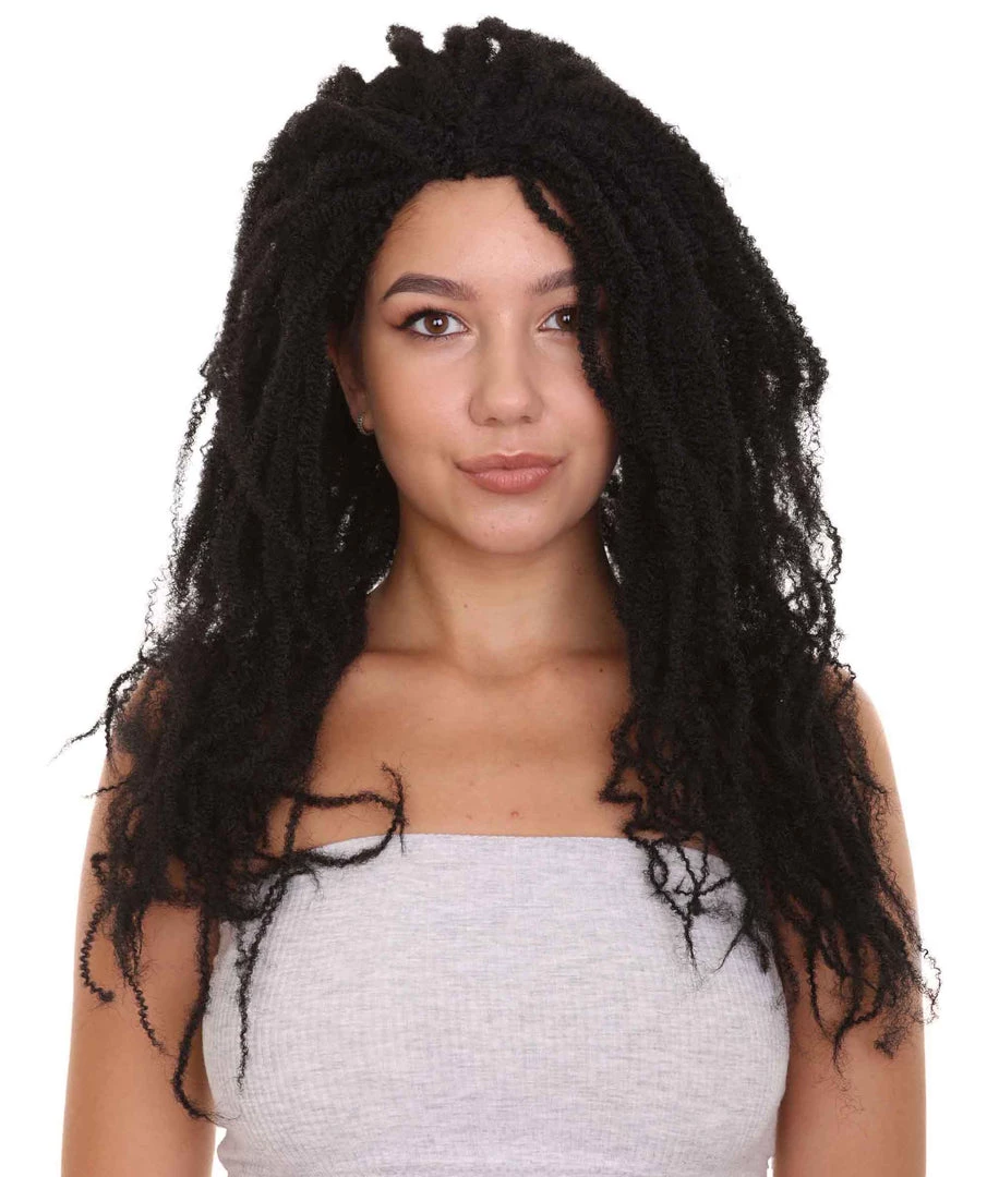HPO Long Dreadlocks Style Black Womens Wig | Fashion Wigs | Premium Breathable Capless Cap Women's 1 HPO Long Dreadlocks Style Black Womens Wig | Fashion Wigs | Premium Breathable Capless Cap Women's