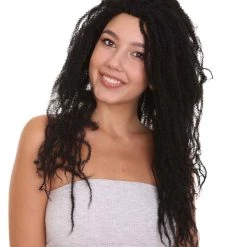 HPO Long Dreadlocks Style Black Womens Wig | Fashion Wigs | Premium Breathable Capless Cap Women's