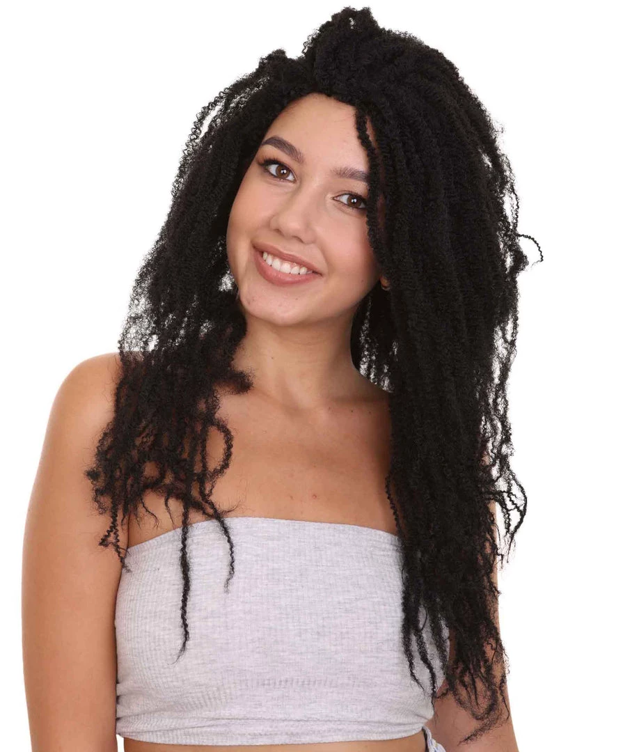 HPO Long Dreadlocks Style Black Womens Wig | Fashion Wigs | Premium Breathable Capless Cap Women's 2 HPO Long Dreadlocks Style Black Womens Wig | Fashion Wigs | Premium Breathable Capless Cap Women's