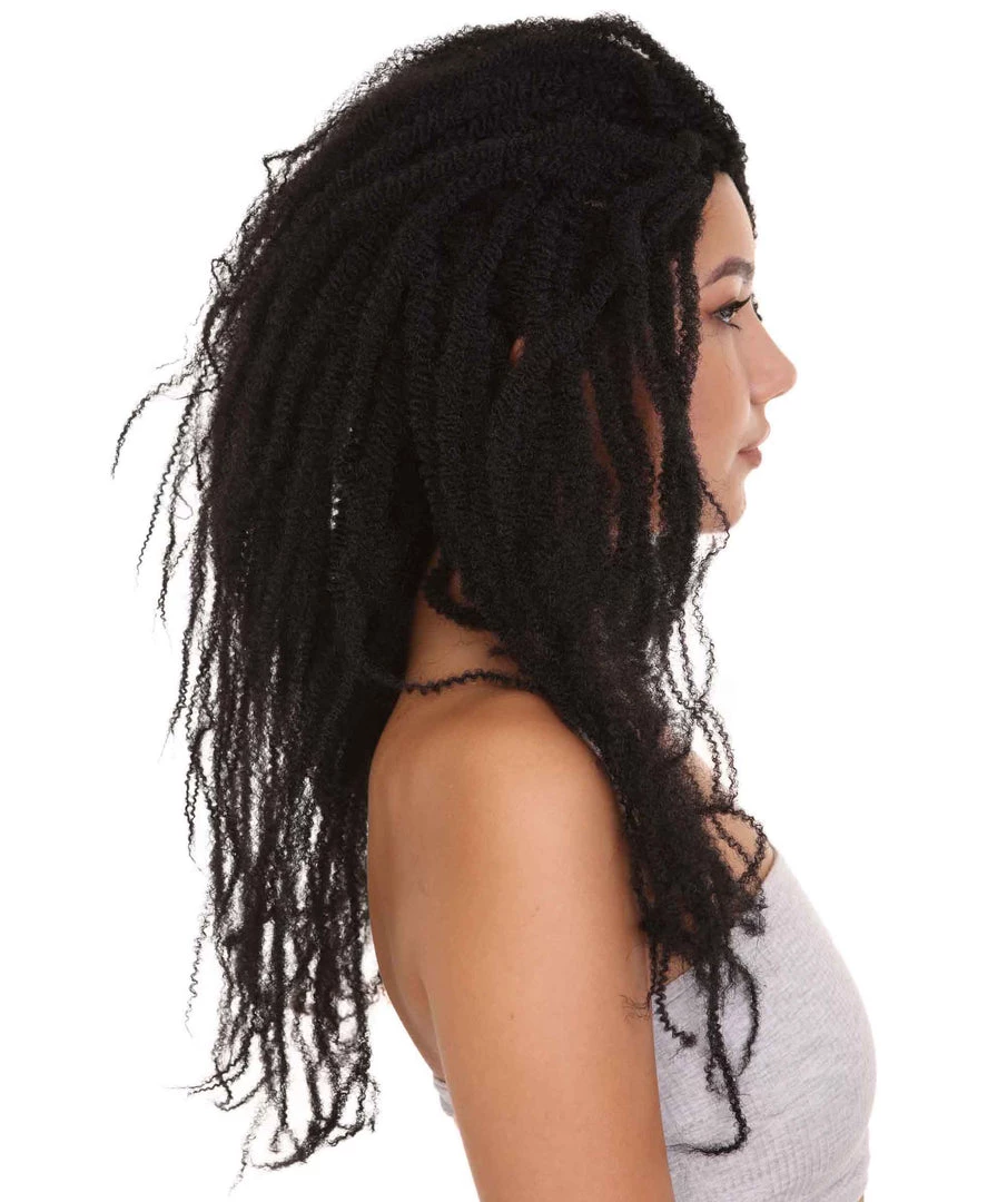 HPO Long Dreadlocks Style Black Womens Wig | Fashion Wigs | Premium Breathable Capless Cap Women's 5 HPO Long Dreadlocks Style Black Womens Wig | Fashion Wigs | Premium Breathable Capless Cap Women's
