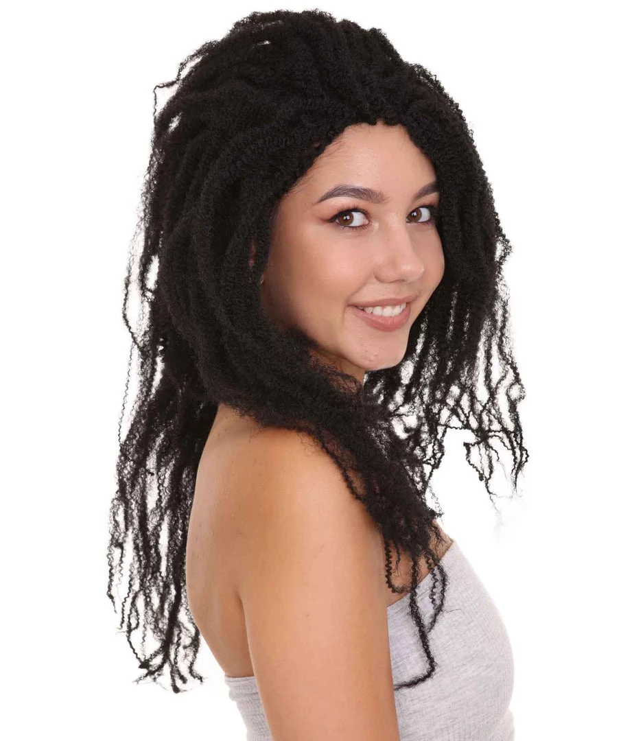 HPO Long Dreadlocks Style Black Womens Wig | Fashion Wigs | Premium Breathable Capless Cap Women's 6 HPO Long Dreadlocks Style Black Womens Wig | Fashion Wigs | Premium Breathable Capless Cap Women's