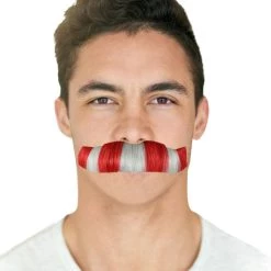 HPO Men's Mens Moustaches | White & Red