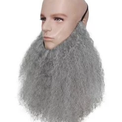 HPO Mens 12" Long Beard | Grey TV/Movie Wigs Men's