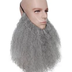 HPO Mens 12" Long Beard | Grey TV/Movie Wigs Men's 9 HPO Mens 12
