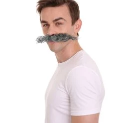 HPO Men's Doctor Eggman Robotnik Long Curly Mustache Multiple Color Options