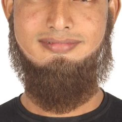 HPO Men's Chin Curtain Style Mid Length Beard Set | Brown Cosplay Beard