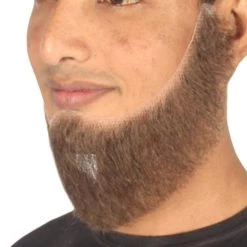 HPO Men's Chin Curtain Style Mid Length Beard Set | Brown Cosplay Beard