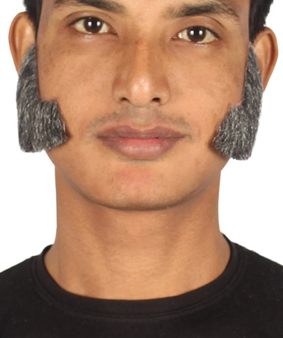 HPO Men's Mutton Chops Style Beard | Gray Cosplay Beard 1 HPO Men's Mutton Chops Style Beard | Gray Cosplay Beard