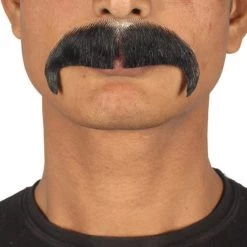 HPO Men's Horseshoe Style Moustache Set | Black Cosplay Facial Hair