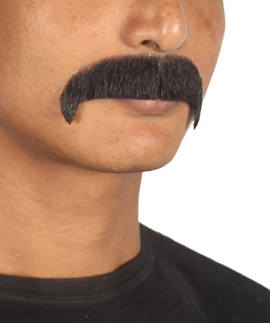 HPO Men's Horseshoe Style Moustache Set | Black Cosplay Facial Hair 3 HPO Men's Horseshoe Style Moustache Set | Black Cosplay Facial Hair