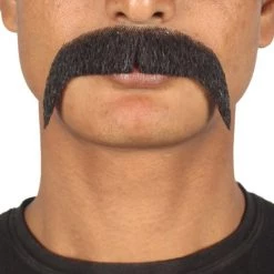 HPO Men's Fu Manchu Style Moustache Set | Black Cosplay Facial Hair