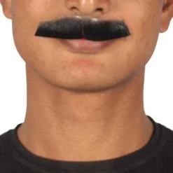 HPO Men's Painter Brush Style Moustache Set | Black Cosplay Facial Hair