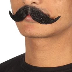 HPO Men's Hook Style Moustache Set | Black Cosplay Facial Hair