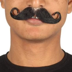 HPO Men's Rollie Fingers Style Moustache Set | Black Cosplay Facial Hair