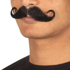 HPO Men's Rollie Fingers Style Moustache Set | Black Cosplay Facial Hair