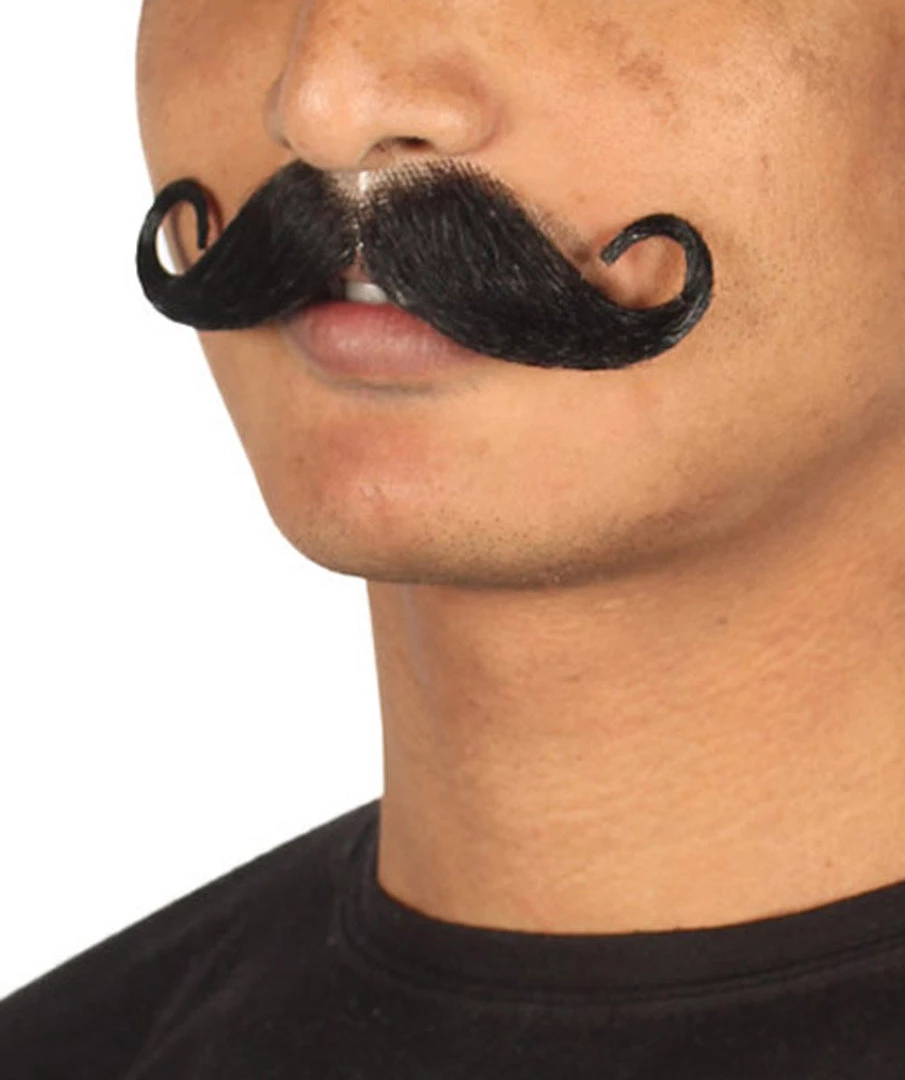 HPO Men's Rollie Fingers Style Moustache Set | Black Cosplay Facial Hair 2 HPO Men's Rollie Fingers Style Moustache Set | Black Cosplay Facial Hair