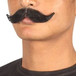 HPO Men's HandLebar Style Moustache Set | Black Cosplay Facial Hair
