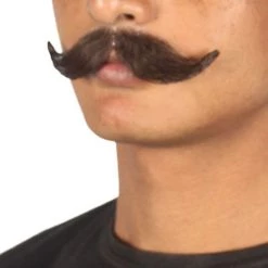 HPO Men's HandLebar Style Moustache Set | Mixed Black Cosplay Facial Hair