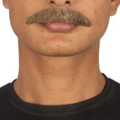 HPO Men's Painter Brush Style Moustache Set | Brown Cosplay Facial Hair