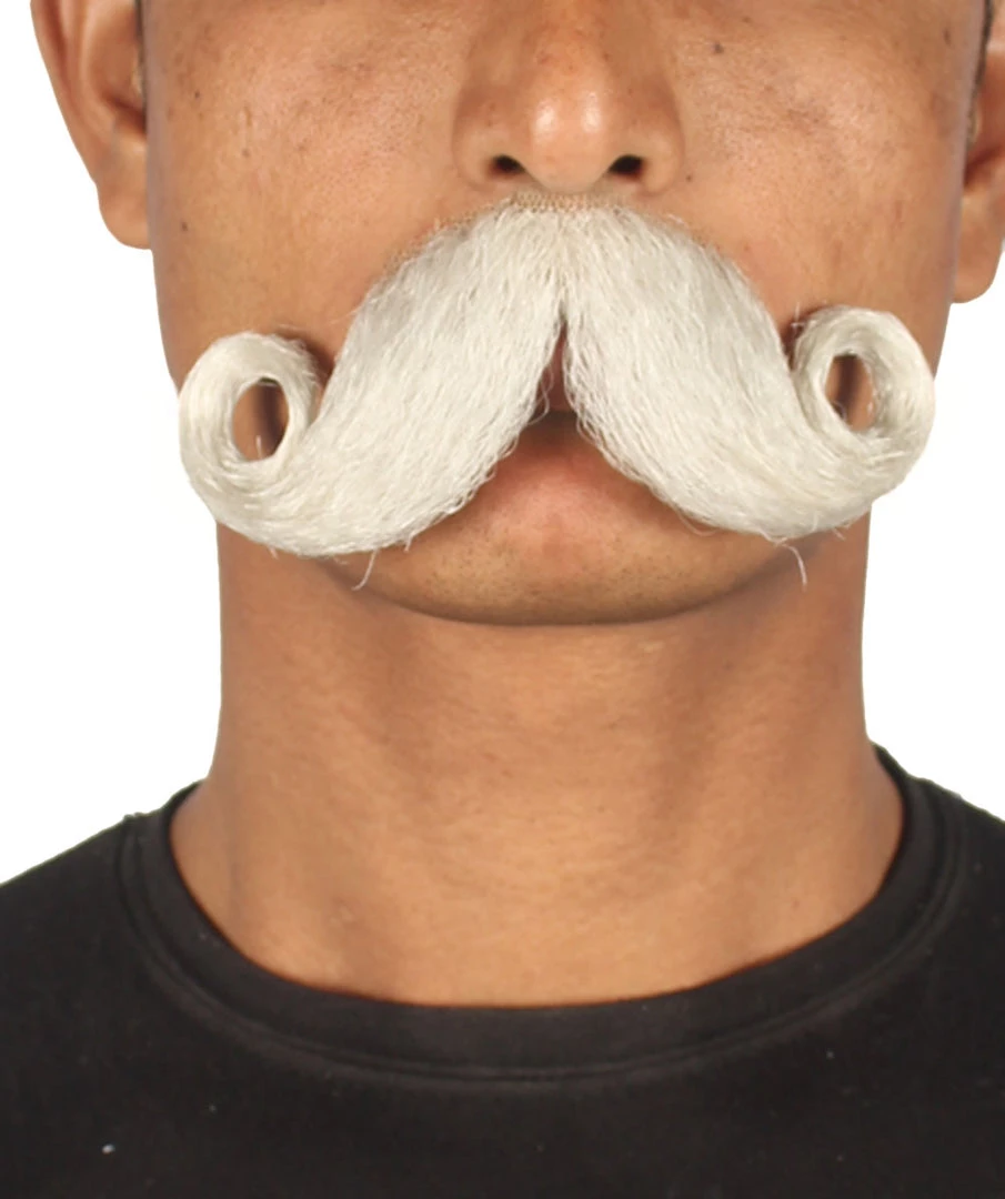 HPO Men's Stylish Moustache Set | White Cosplay Facial Hair 1 HPO Men's Stylish Moustache Set | White Cosplay Facial Hair