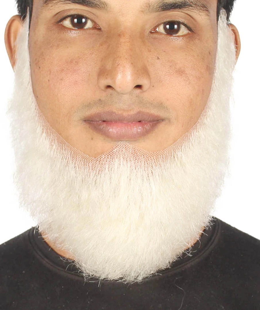 HPO Men's Chin Curtain Style Long Beard Set | White Cosplay Beard 1 HPO Men's Chin Curtain Style Long Beard Set | White Cosplay Beard