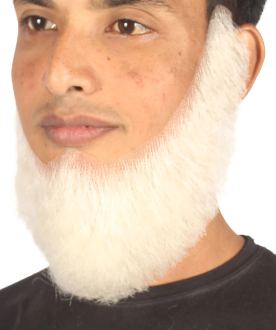 HPO Men's Chin Curtain Style Long Beard Set | White Cosplay Beard 2 HPO Men's Chin Curtain Style Long Beard Set | White Cosplay Beard