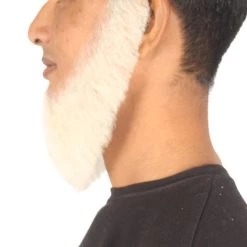 HPO Men's Chin Curtain Style Long Beard Set | White Cosplay Beard 7 HPO Men's Chin Curtain Style Long Beard Set | White Cosplay Beard