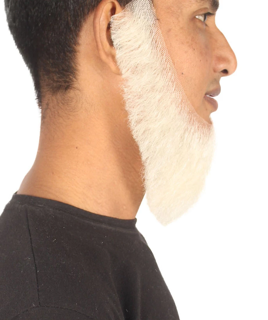 HPO Men's Chin Curtain Style Long Beard Set | White Cosplay Beard 4 HPO Men's Chin Curtain Style Long Beard Set | White Cosplay Beard