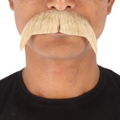 Men's Horseshoe Human Hair Mustache | Facial Hair Multiple Colors Option | HPO 36 Men's Horseshoe Human Hair Mustache | Facial Hair Multiple Colors Option | HPO