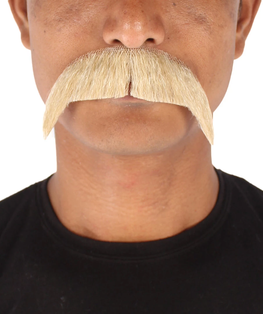 Men's Horseshoe Human Hair Mustache | Facial Hair Multiple Colors Option | HPO 4 Men's Horseshoe Human Hair Mustache | Facial Hair Multiple Colors Option | HPO