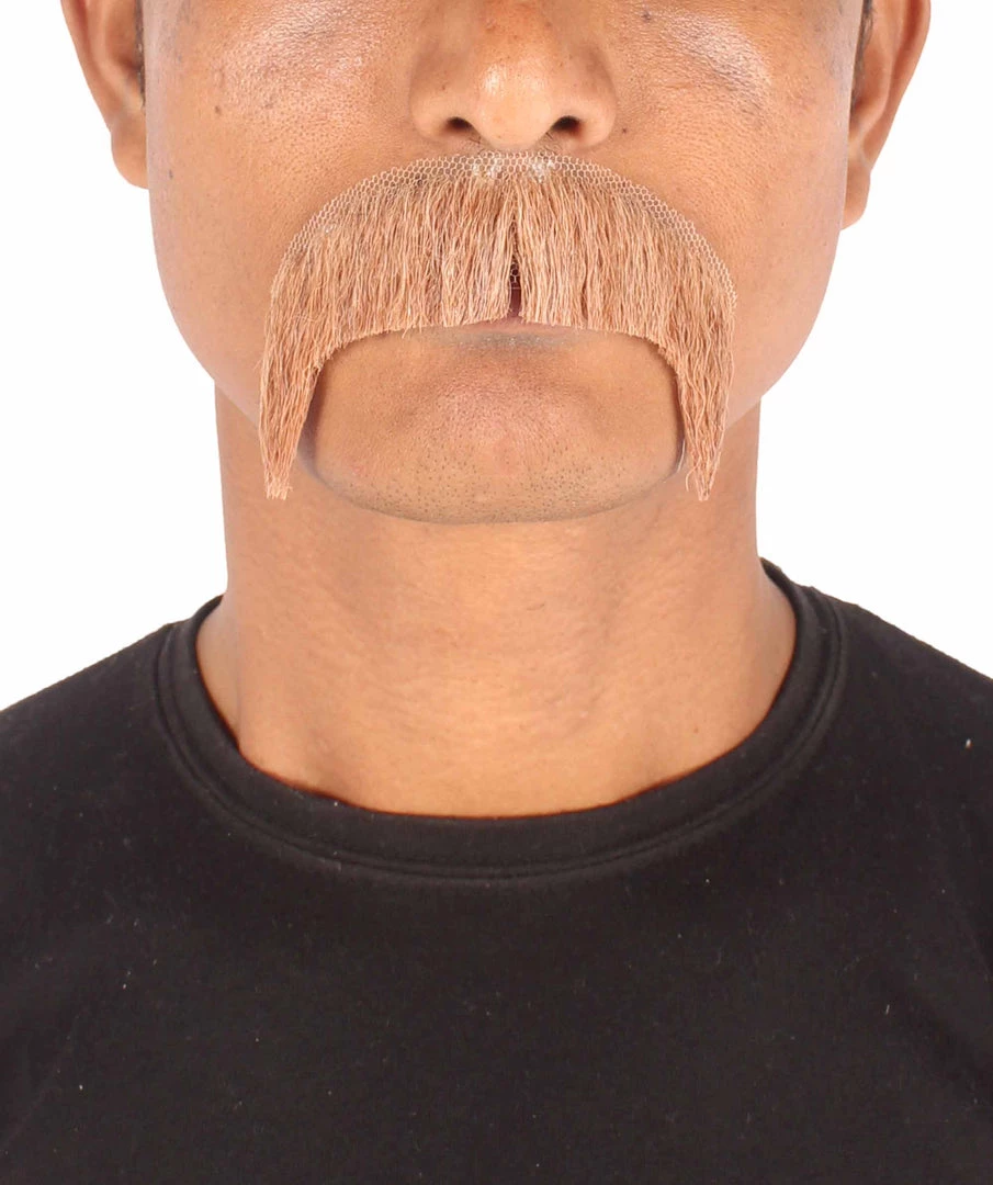 Men's Horseshoe Human Hair Mustache | Facial Hair Multiple Colors Option | HPO 1 Men's Horseshoe Human Hair Mustache | Facial Hair Multiple Colors Option | HPO