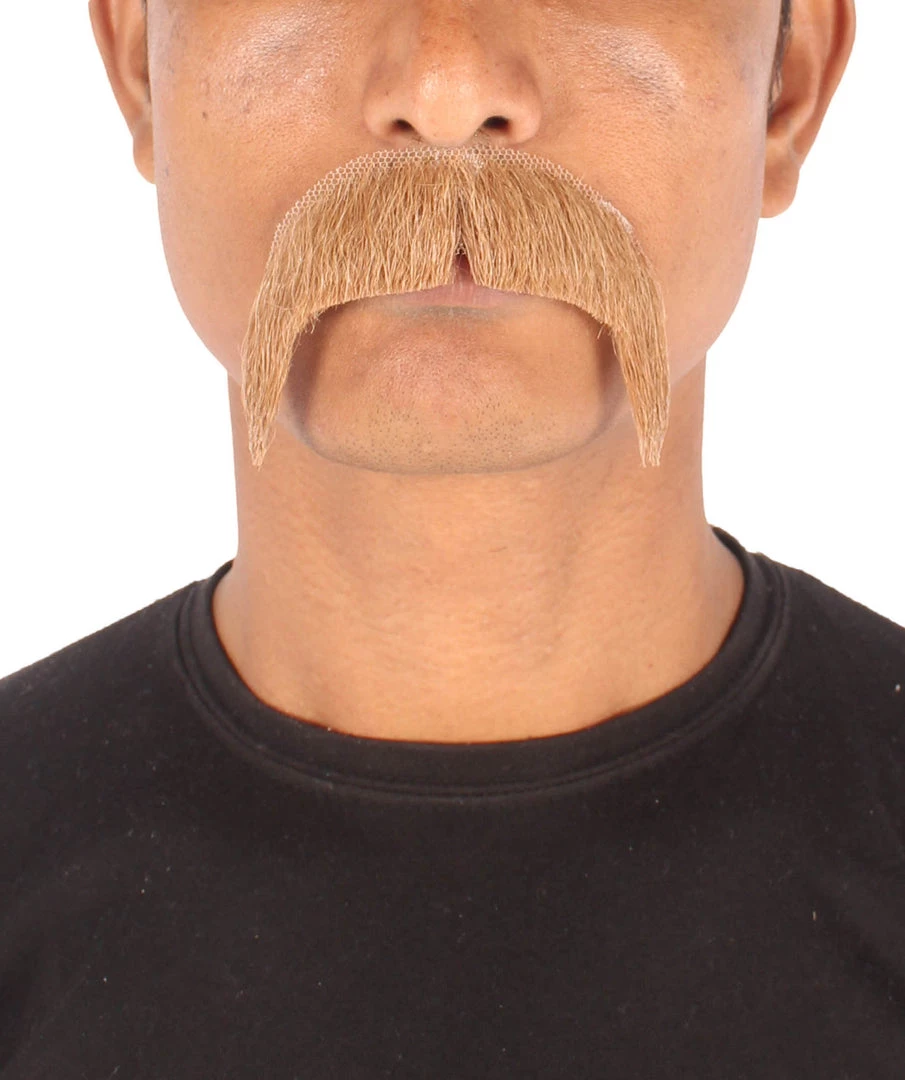 Men's Horseshoe Human Hair Mustache | Facial Hair Multiple Colors Option | HPO 25 Men's Horseshoe Human Hair Mustache | Facial Hair Multiple Colors Option | HPO