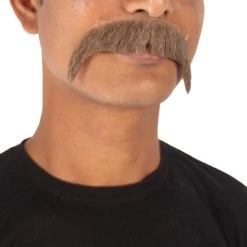 Men's Horseshoe Human Hair Mustache | Facial Hair Multiple Colors Option | HPO 50 Men's Horseshoe Human Hair Mustache | Facial Hair Multiple Colors Option | HPO