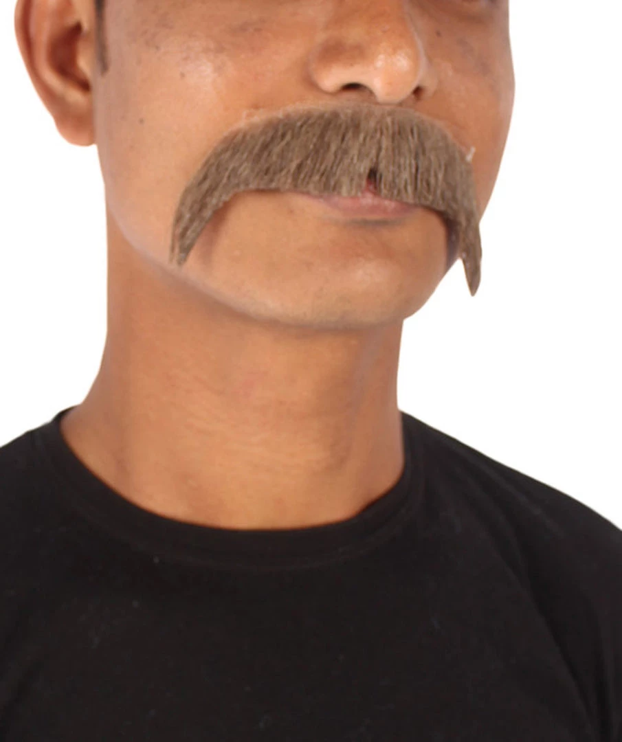 Men's Horseshoe Human Hair Mustache | Facial Hair Multiple Colors Option | HPO 18 Men's Horseshoe Human Hair Mustache | Facial Hair Multiple Colors Option | HPO