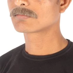 Men's Borat Human Hair Mustache | Facial Hair Multiple Colors Option | HPO