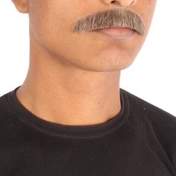 Men's Borat Human Hair Mustache | Facial Hair Multiple Colors Option | HPO