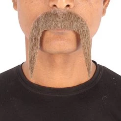 Men's Horseshoe Human Hair Mustache | Facial Hair Multiple Colors Option | HPO