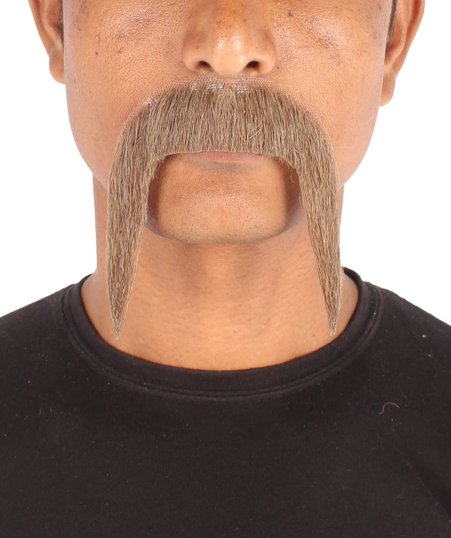 Men's Horseshoe Human Hair Mustache | Facial Hair Multiple Colors Option | HPO 1 Men's Horseshoe Human Hair Mustache | Facial Hair Multiple Colors Option | HPO