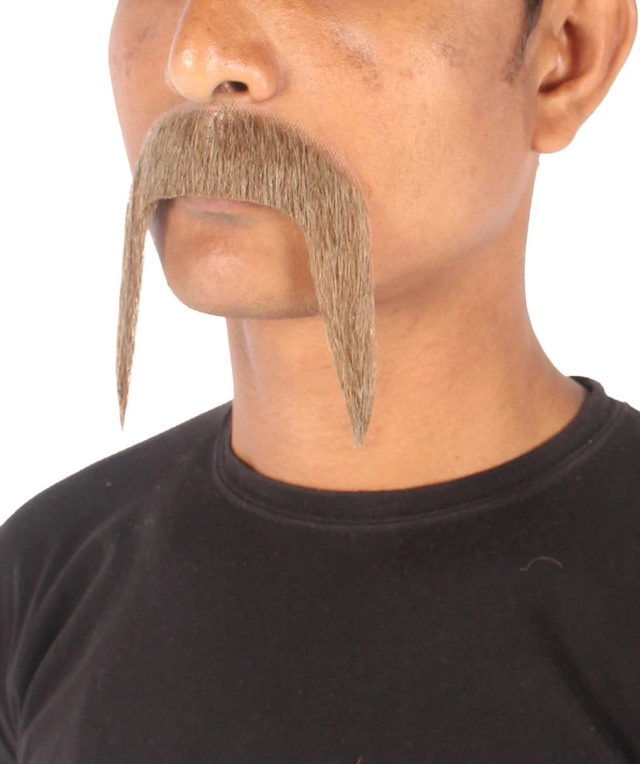 Men's Horseshoe Human Hair Mustache | Facial Hair Multiple Colors Option | HPO 2 Men's Horseshoe Human Hair Mustache | Facial Hair Multiple Colors Option | HPO