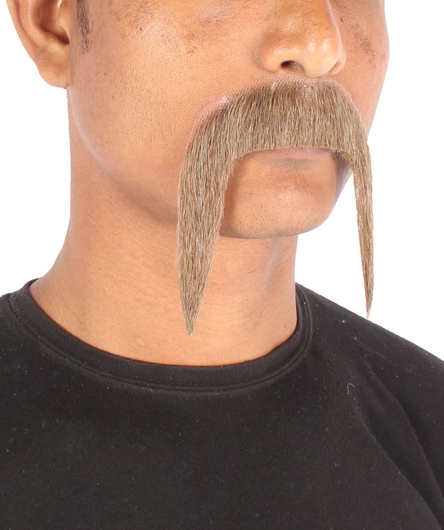 Men's Horseshoe Human Hair Mustache | Facial Hair Multiple Colors Option | HPO 3 Men's Horseshoe Human Hair Mustache | Facial Hair Multiple Colors Option | HPO