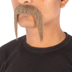 Men's Horseshoe Human Hair Mustache | Facial Hair Multiple Colors Option | HPO 16 Men's Horseshoe Human Hair Mustache | Facial Hair Multiple Colors Option | HPO