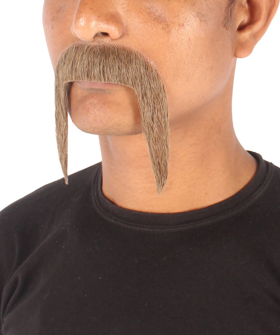 Men's Horseshoe Human Hair Mustache | Facial Hair Multiple Colors Option | HPO 8 Men's Horseshoe Human Hair Mustache | Facial Hair Multiple Colors Option | HPO