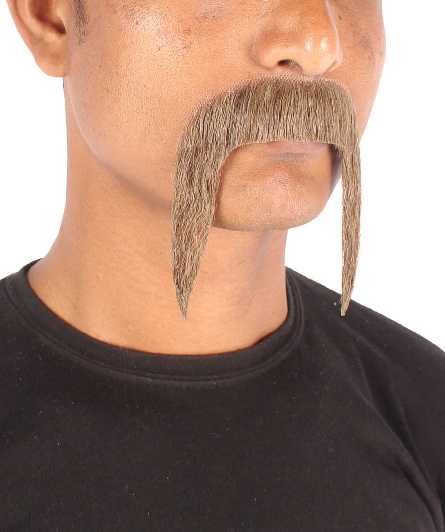 Men's Horseshoe Human Hair Mustache | Facial Hair Multiple Colors Option | HPO 9 Men's Horseshoe Human Hair Mustache | Facial Hair Multiple Colors Option | HPO