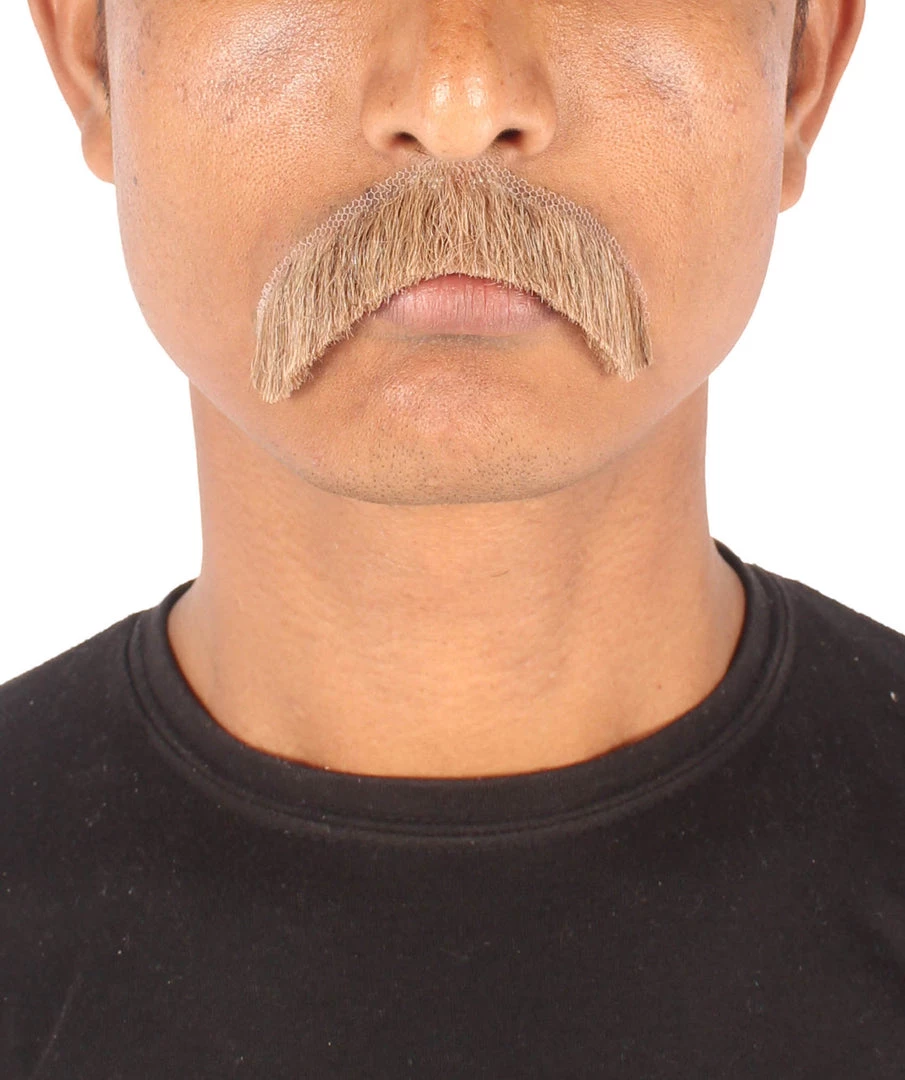 Men's Borat Human Hair Mustache | Facial Hair Multiple Colors Option | HPO 7 Men's Borat Human Hair Mustache | Facial Hair Multiple Colors Option | HPO