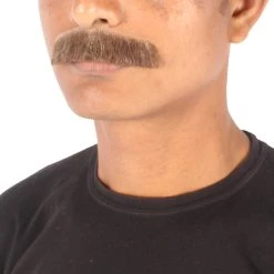 Men's Borat Human Hair Mustache | Facial Hair Multiple Colors Option | HPO